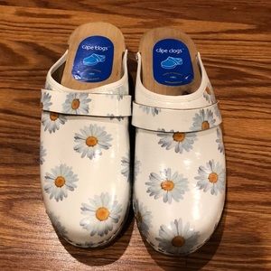 Wooden daisy clogs